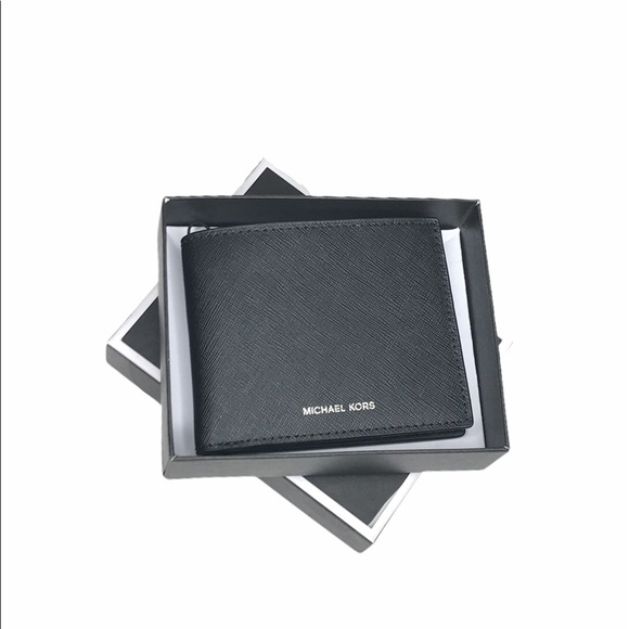 Michael Kors Andy Leather Bifold Wallet Black - Picture 6 of 7